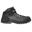 La seguridad de los zapatos de caña alta de cuero negro engrasado puntera de composite - Desfile Plaga Estándar S3 - Hombre
