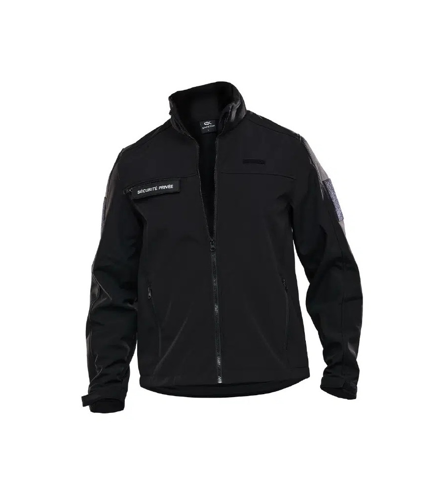 Softshell Sécurité Privée Noire – Étanche, Respirante et Idéale pour les Interventions