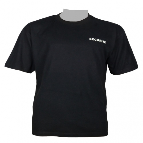 Tee-shirt black cotton SECURITY 