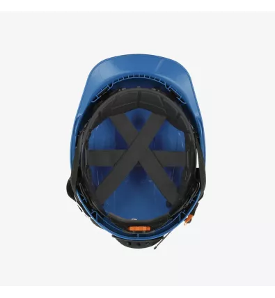 Casque bleu avec intérieur ergonomique – maintien sécurisé et ventilation efficace pour un usage prolongé