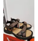 Sandales basses en cuir marron – Confort respirant et maintien optimal
