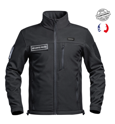 Veste Sécurité Privée Softshell noire – Protection & Performance