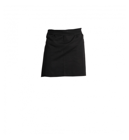 Tablier à Taille Court 55x105 cm | 100% Coton Noir Pro