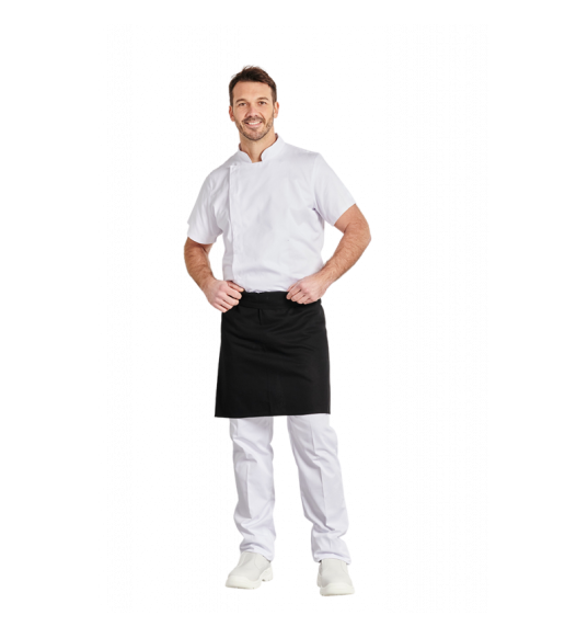 Tablier court noir à taille coton 55X105