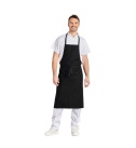 Tablier à Bavette Noir 90x105 en Coton
