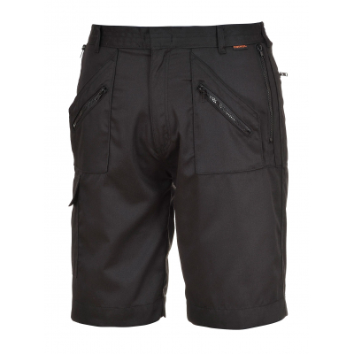 Bermuda de travail noir avec poches zippées