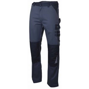 Pantalon de travail multipoches sulfate , gris foncé / noir avec poche Genouillère