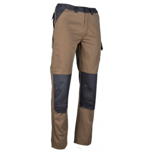 Pantalon de Travail Forgeron - Lebeurre - Châtaigne/gris sombre avec poche Genouillère