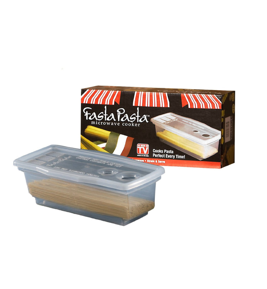 Cuiseur Micro Ondes Riz, Pates et Légumes  l'authentique fasta pasta breveté et fabriqué aux USA