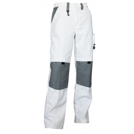 Pantalon de peintre bicolore - Lebeurre - Blanc et gris - Homme